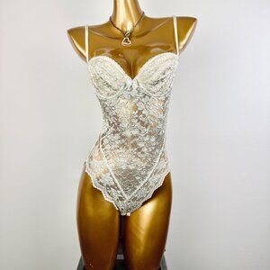 80s Victorias Secret teddy lingerie sheer see through lingerie teddy